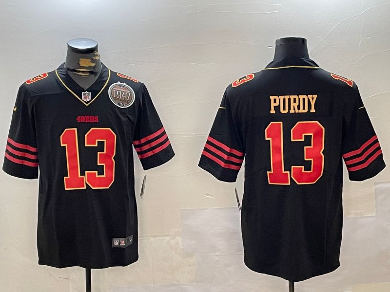 Men San Francisco 49ers #13 Purdy Black Gold 2024 Nike Limited NFL Jersey style 12301